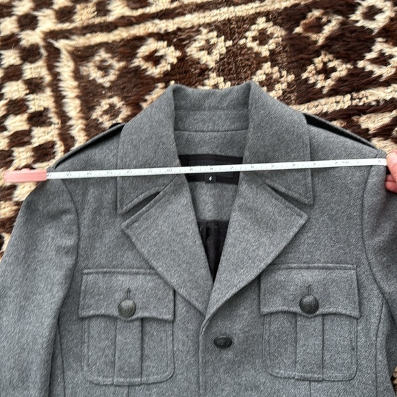 Pink Tartan military style coat/pea coat - Picture 10 of 13